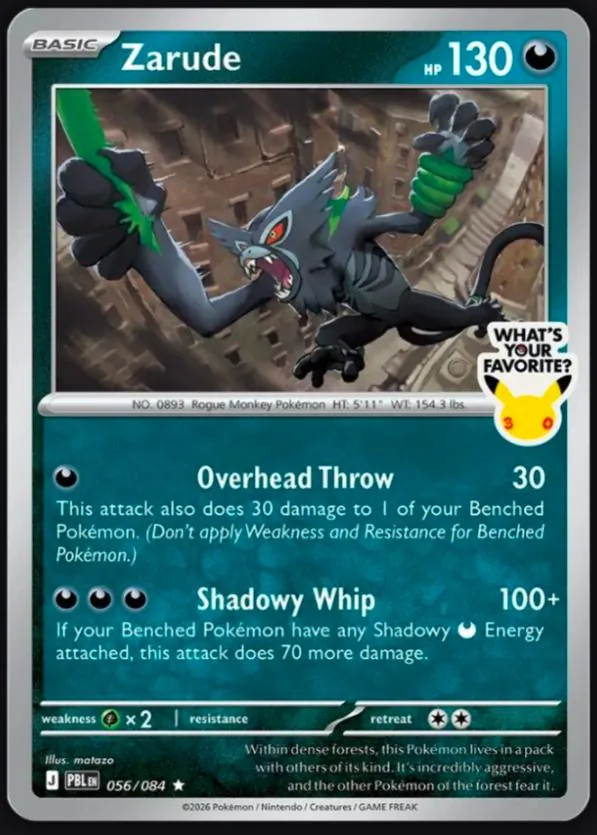 Pitch Black Zarude [Gamestop] Pokémon card